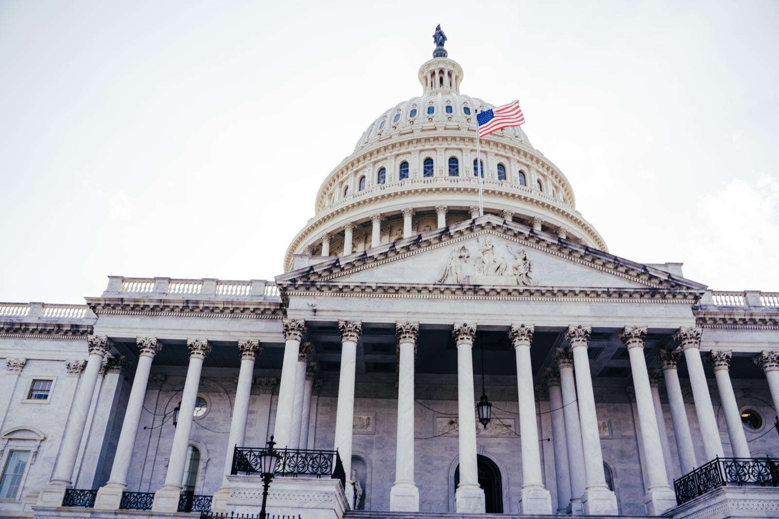 U.S. Capitol building with American flag